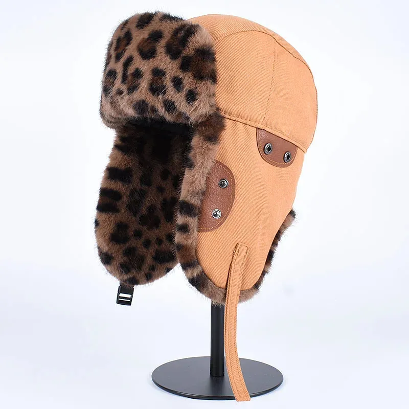 BREATH FAUX LEOPARD FUR CAP BROWN ブレス Brown Leopard Half