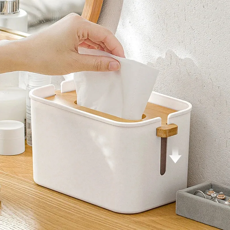 Nordic Creatieve Tissuebox - Massief Houten Tissuebox in Zwarte Walnoot - Multifunctionele Opbergdoos voor Japanse Woonkamer