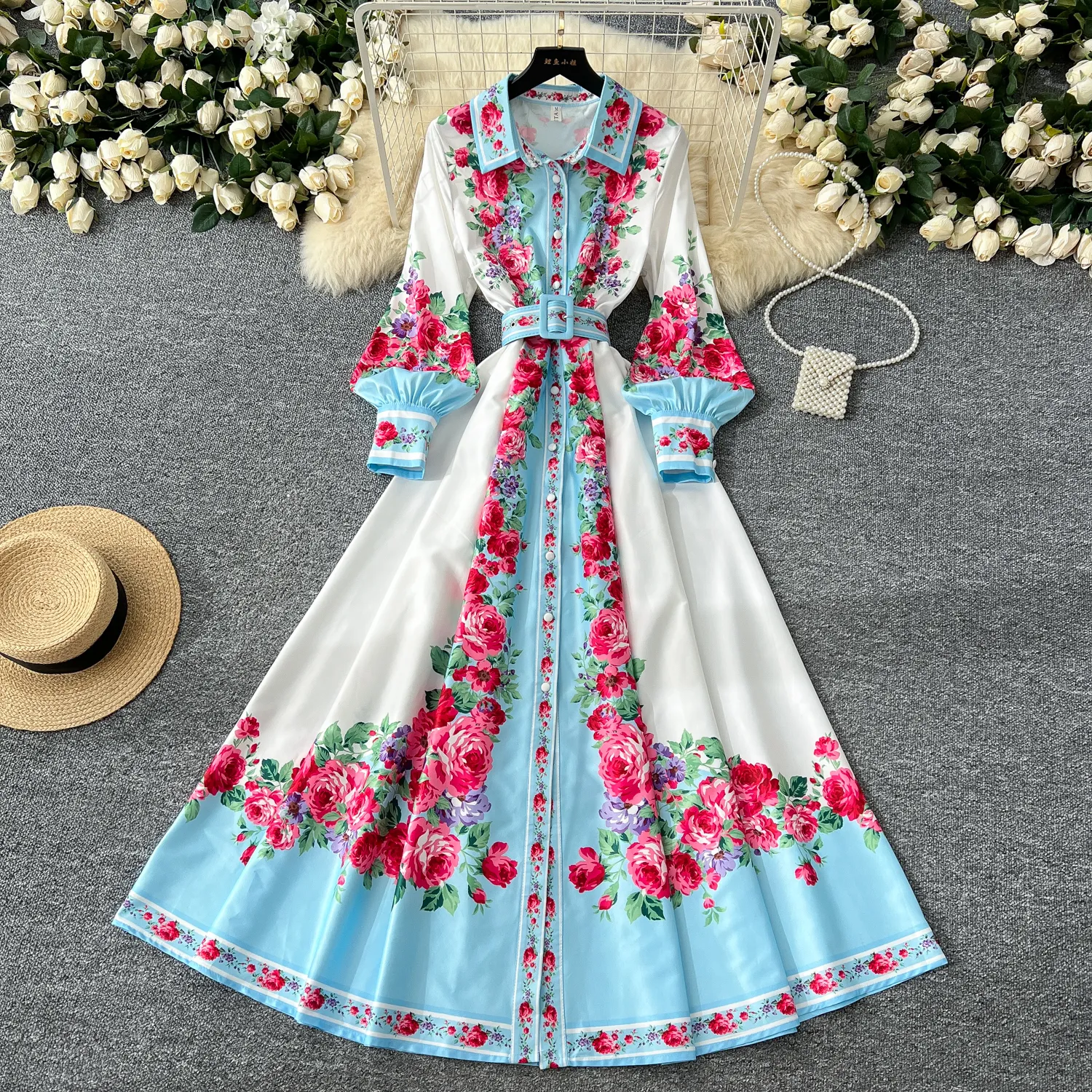 white christmas dresses White floral print cotton dress – Levia New York