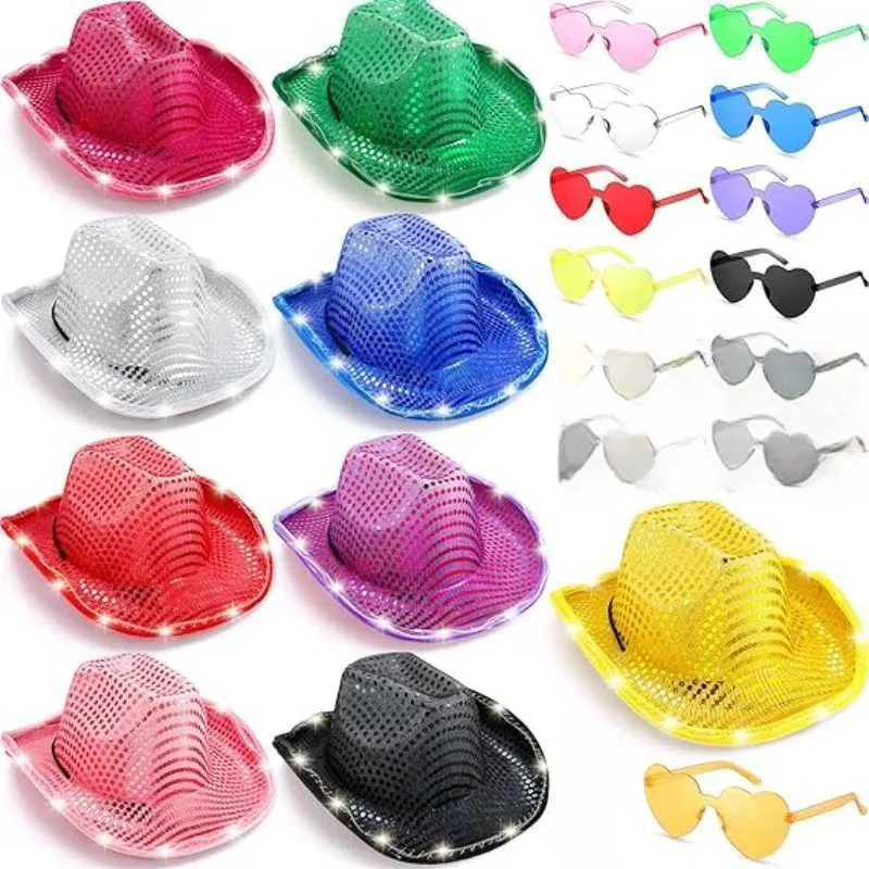 Sequin Hats That Light Up: Glitter Cowboy Hat Set... From  display picture 1