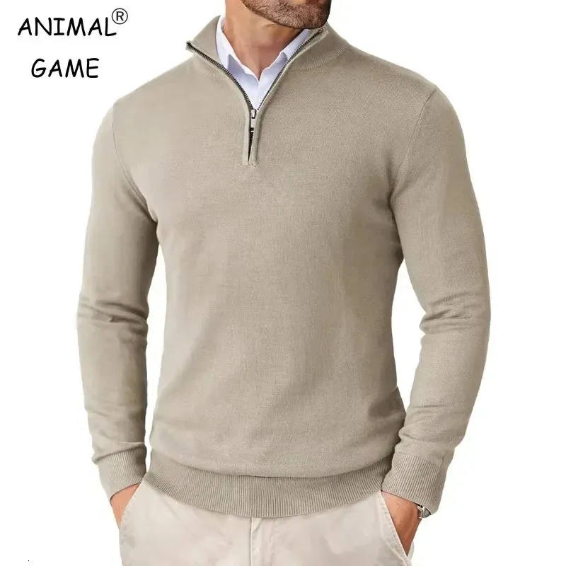 Felpa Autunno Uomo Con Zip A Un Quarto Vestibilà Ultrasottile Leggera Felpa Con Cerniera Collo Semplice Esterno Mezzo Collo Lavorato A Maglia Streetwear 241204 Da 18,61 € | DHgate
