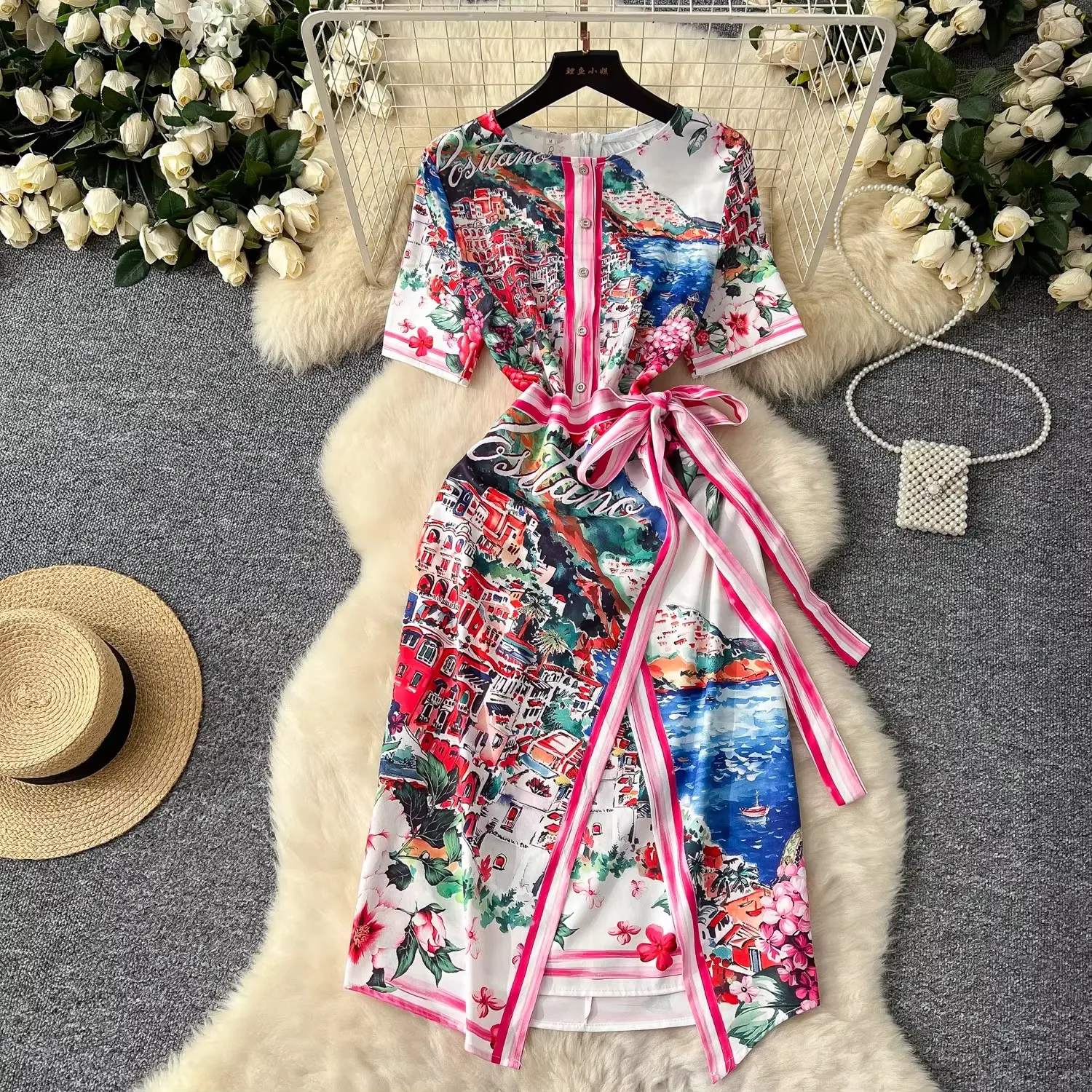 Red Urban Womens Floral Wrap Dress Vintage O Neck... From Xiongstore,  $33.17 | DHgate.Com