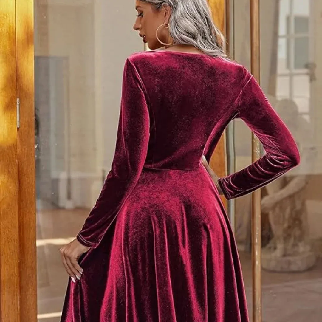 open lace back dress A Line Champagne Velvet Formal Dress Tulle Long Christmas Party Dress
