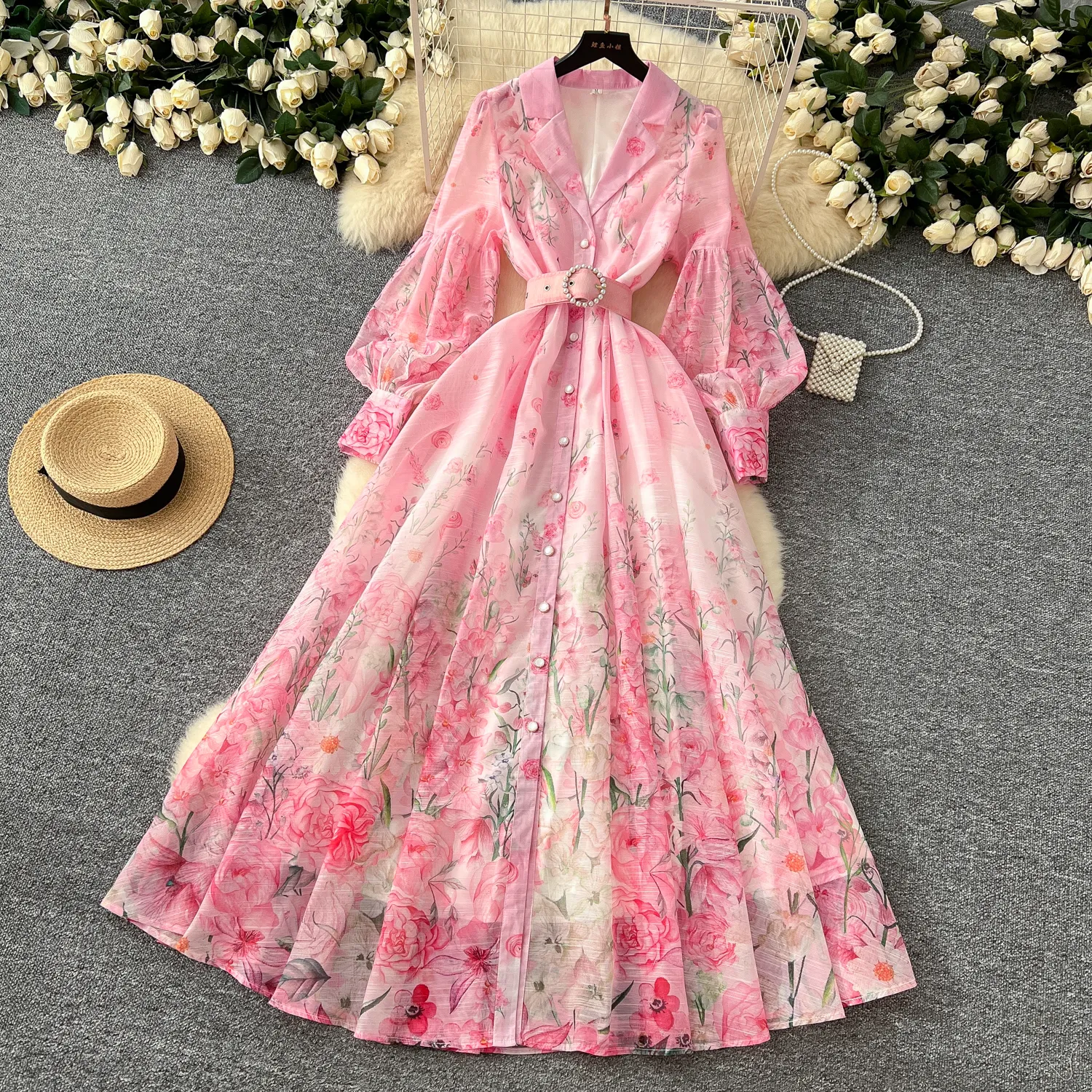 Casual Dresses 2025 Spring Holiday Gorgeous Flower Maxi