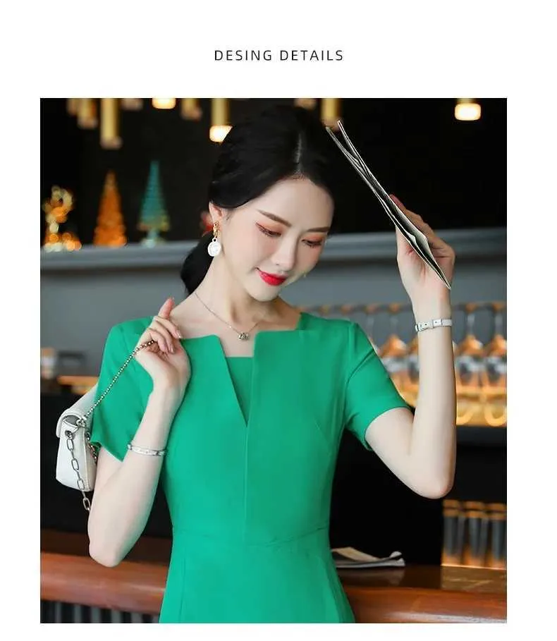 【直営・関税送料込】Short sleeve dress i Women's Slim Fit Business Work white dress - OL Styles