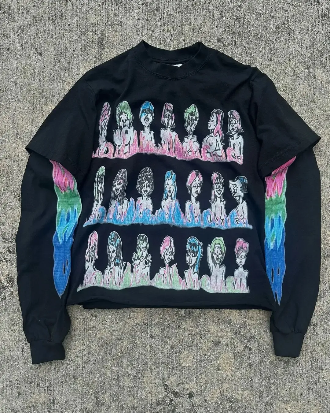 Wholesale Gothic Harajuku Long Sleeve T Shirt Streetwear, Casual