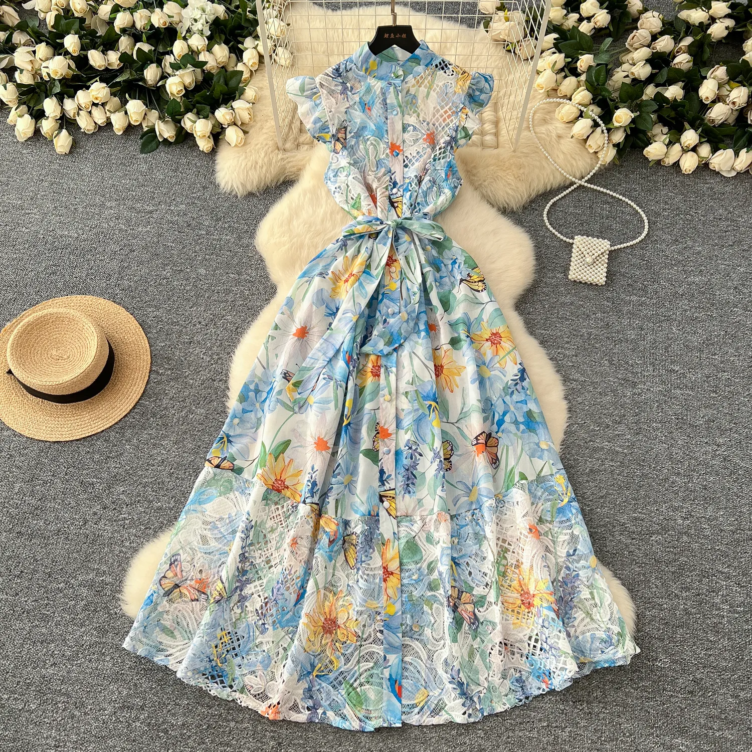 chinese dress ladies Regal Paisley Print Midi Dress M main image 1