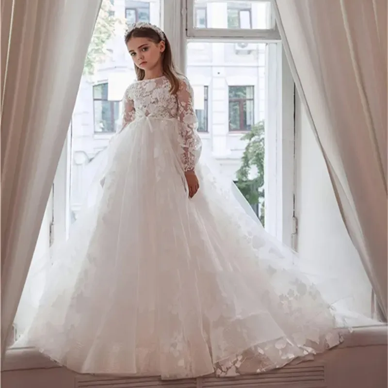 Pretty Ivory Lace Applique Flower Girl Dress,... From Dreamweddings,  $121.09 | DHgate.Com