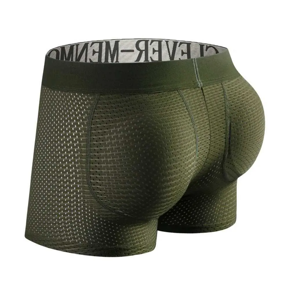 Mesh Enhancement Boxers: Ruffle Buttocks Underwear with Padded Sponge ...