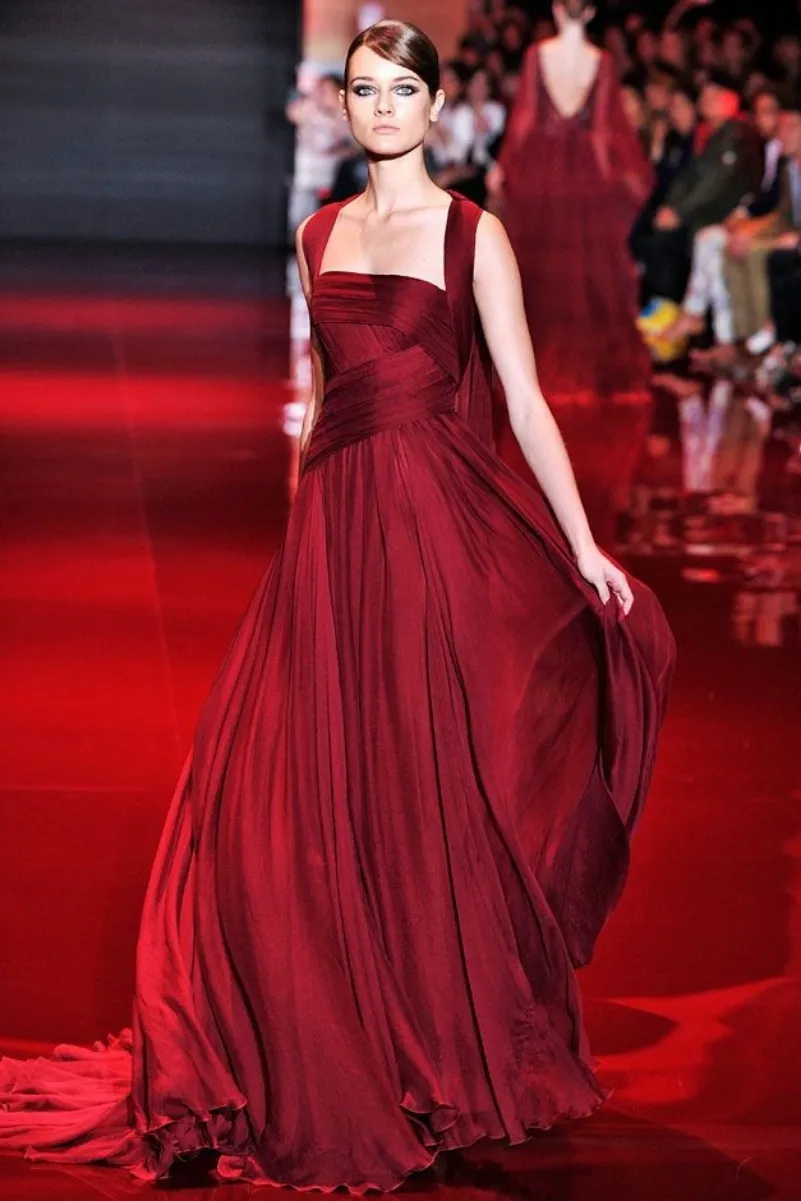 Classy Long Chiffon Burgundy Celebrity Dresses With... From 89,38 | DHgate Classy Long Chiffon Burgundy Celebrity Dresses With... From 89,38 | DHgate