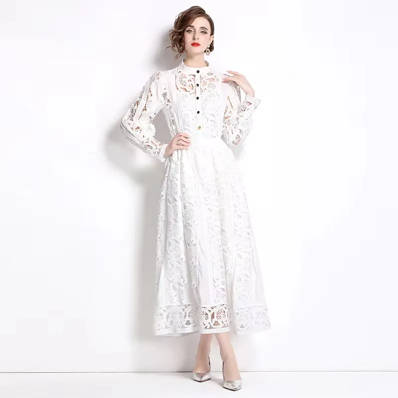 Two Piece Dress Set Summer Autumn Floral Embroidery White Lace Shirt Tops  And Midi Skirts from Dhgate Two Piece Dress - price 40.21