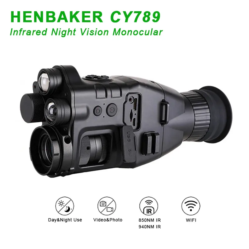 Henbaker CY789 Infrared Night Vision Monocular Scope 940nm Digital
