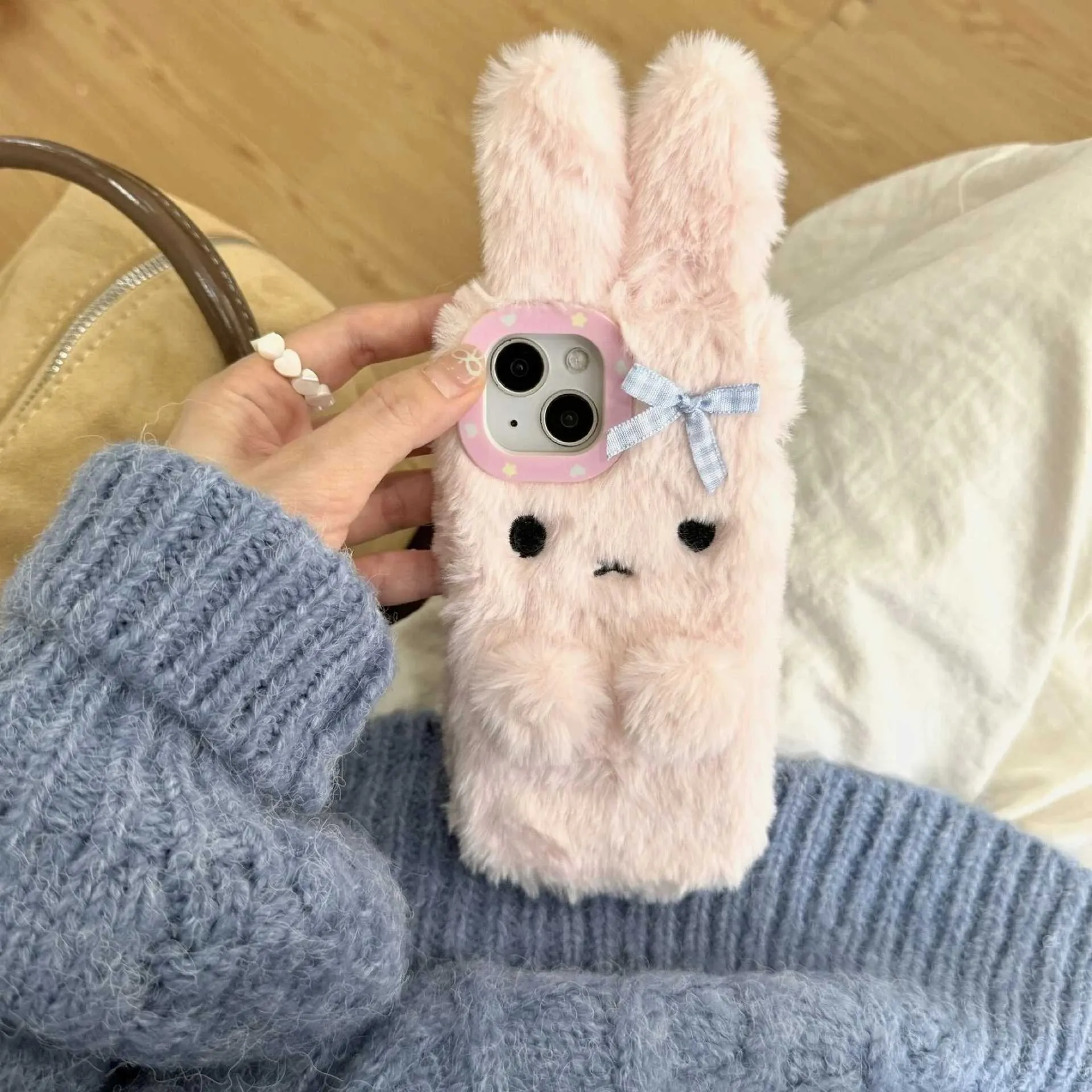 Plush Rabbit burga phone cases - Soft Silicone Warm... Plush Rabbit burga phone cases - Soft Silicone Warm...