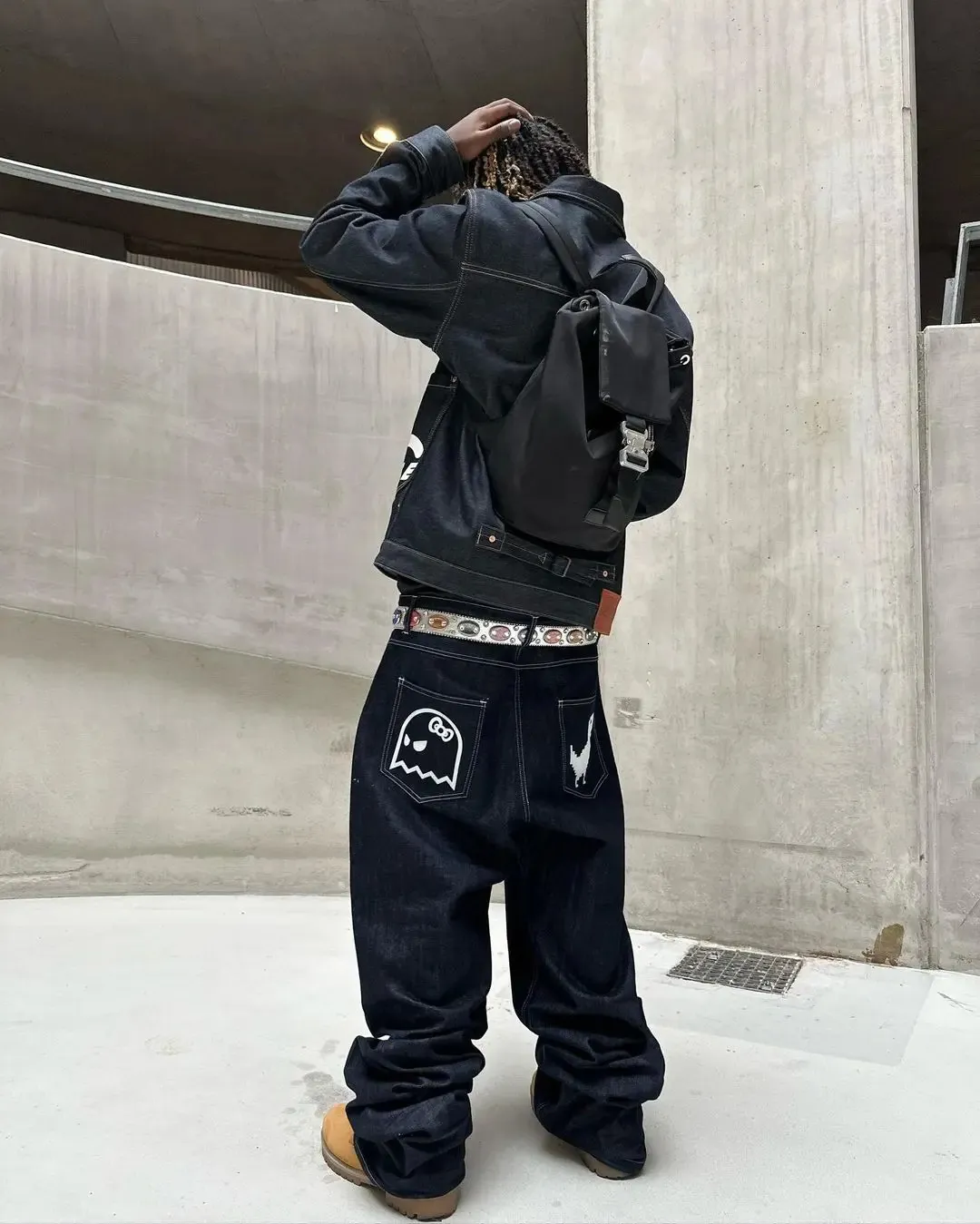 Stardog Mens Hip Hop Embroidery Jeans Y2K Baggy From Zhao04