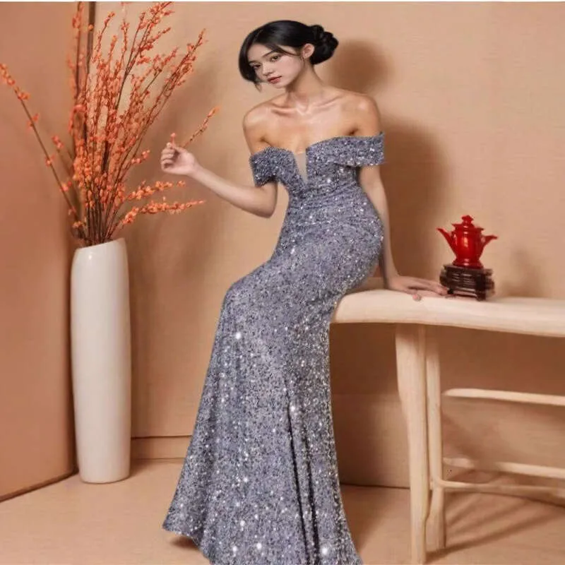 slim fit dress slacks Two-Tone Crystals Custom One Sleeve Beaded Mermaid Prom Dress