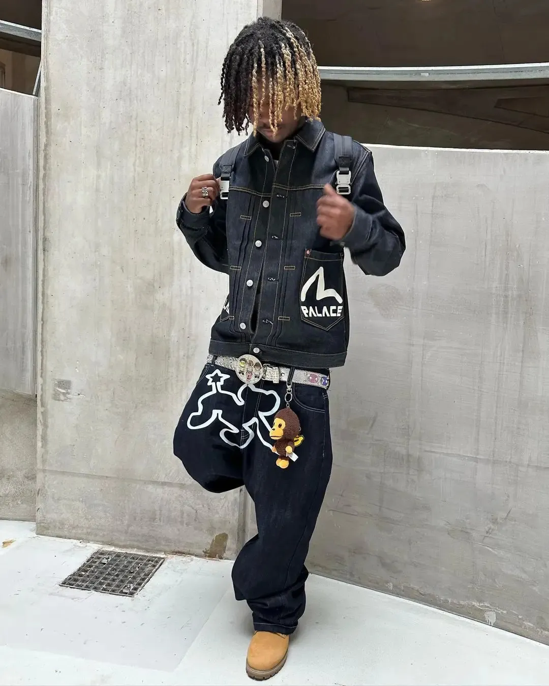 Stardog Mens Hip Hop Embroidery Jeans Y2K Baggy From Zhao04