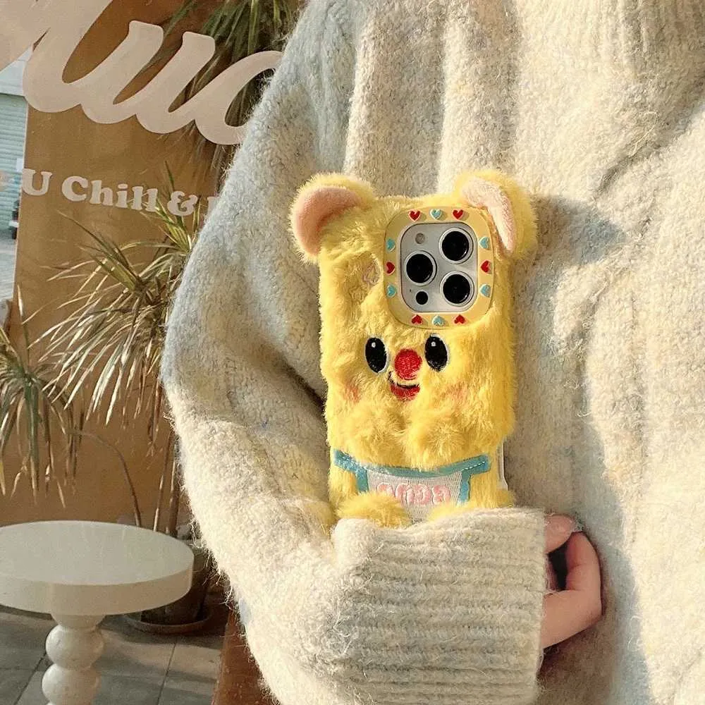 Z241209 Butter Bear Plush Phone Case Soft Anti Fall From