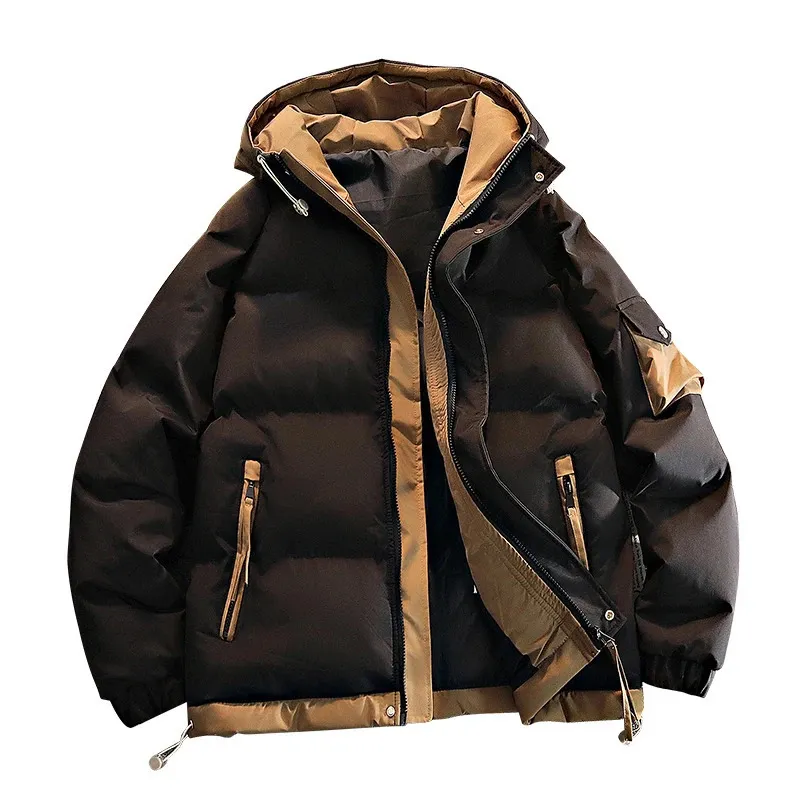 Men's winter jacket parka with 60% white duck down filling, thick warm ...