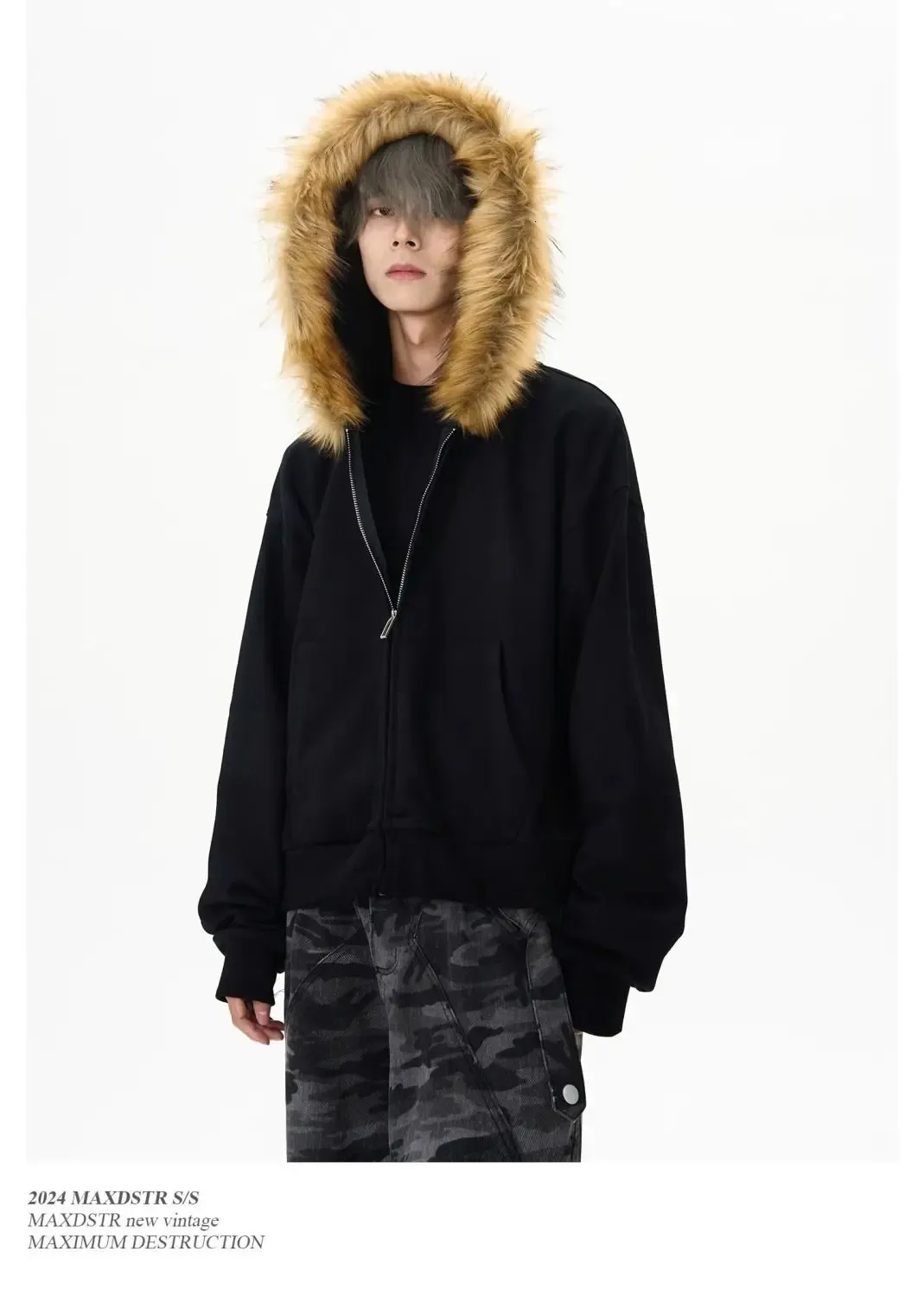 y2k 平成 archive note fur hoodie Amazon.com: BAIMORE Women's Y2k Vintage Faux Fur Hood Zip Up