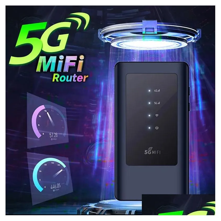 Chaneve 5G Sim Card Lte Wifi Router With Dual Band 5GHz Spot, 4400mAh ...