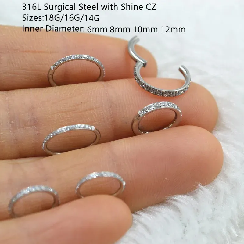 Body Candy Body Candy 18g Steel Nose Rings Cartilage Piercing Clear