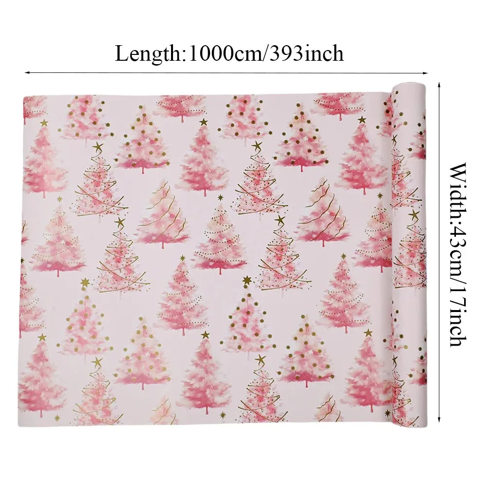 RUSPEPA Christmas Wrapping Paper Rolls - Mini Roll - 17 Inches X 10 Feet Per Roll, Total Of 3 Rolls - Pink Design - Foto 10