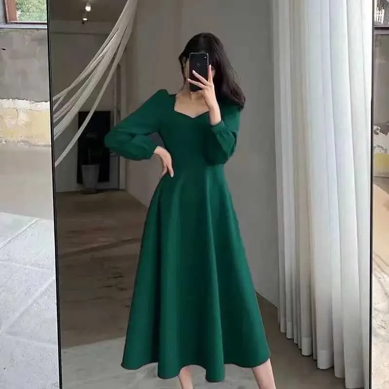Party Elegant Korean Cocktail Dress Elegant Party Dresses For Women 2023 Women's Spring Puff Sleeve Prom Party Elegant Korean Cocktail Dress Elegant Party Dresses For Women 2023 Women's Spring Puff Sleeve Prom