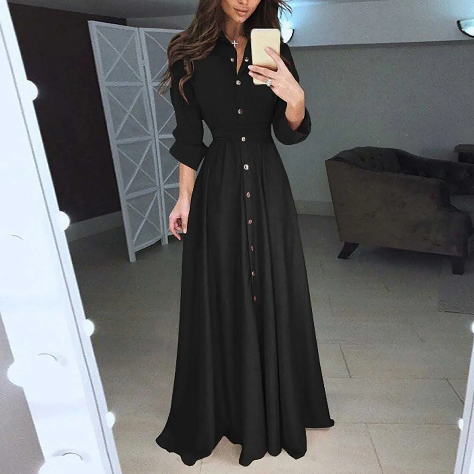 Womens Chiffon Button Up Maxi Dress With Belted Waist – Floor Length Casual  Party Dress For Spring & Holiday Events From Katcho, $12.08 In Bulk