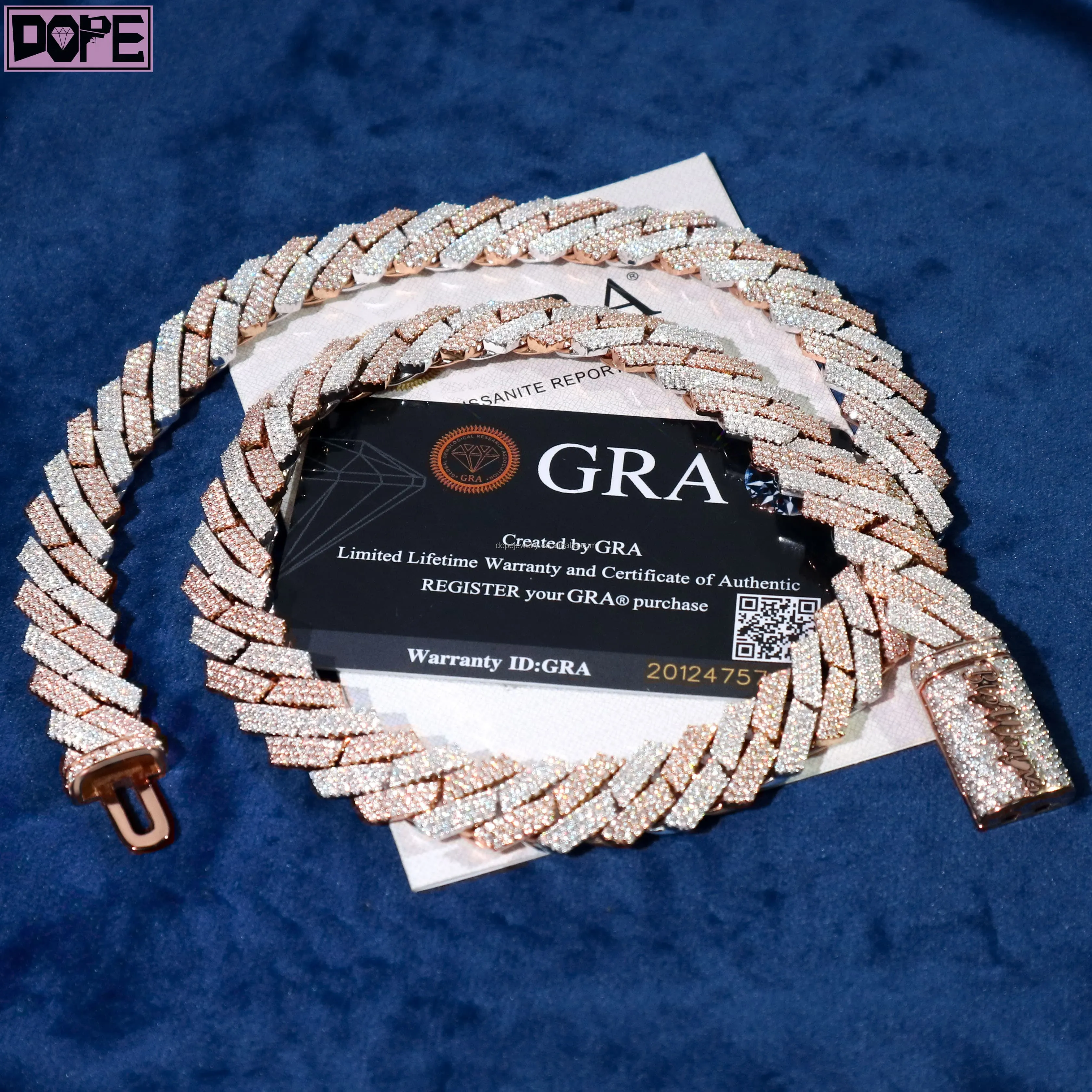 15mm Two Tone Cuban Link Chain, 3 Rows Iced Out 925... From Gemspark88 ...