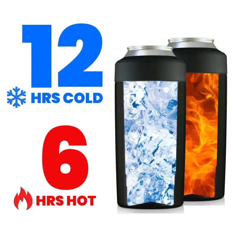 Frost Buddy Universal-Dosenkühler Edelstahl – Hält Getränke 24h Kalt, Für 340 Ml & 473 Ml Dosen/Flaschen
