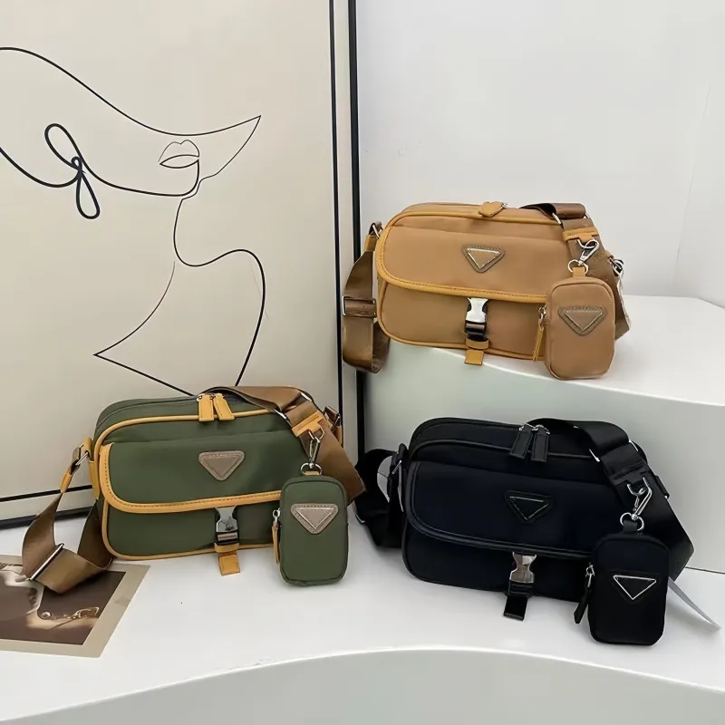 Re-Nylon Saffiano Shoulder Bag: Waterproof Oxford Cloth Messenger