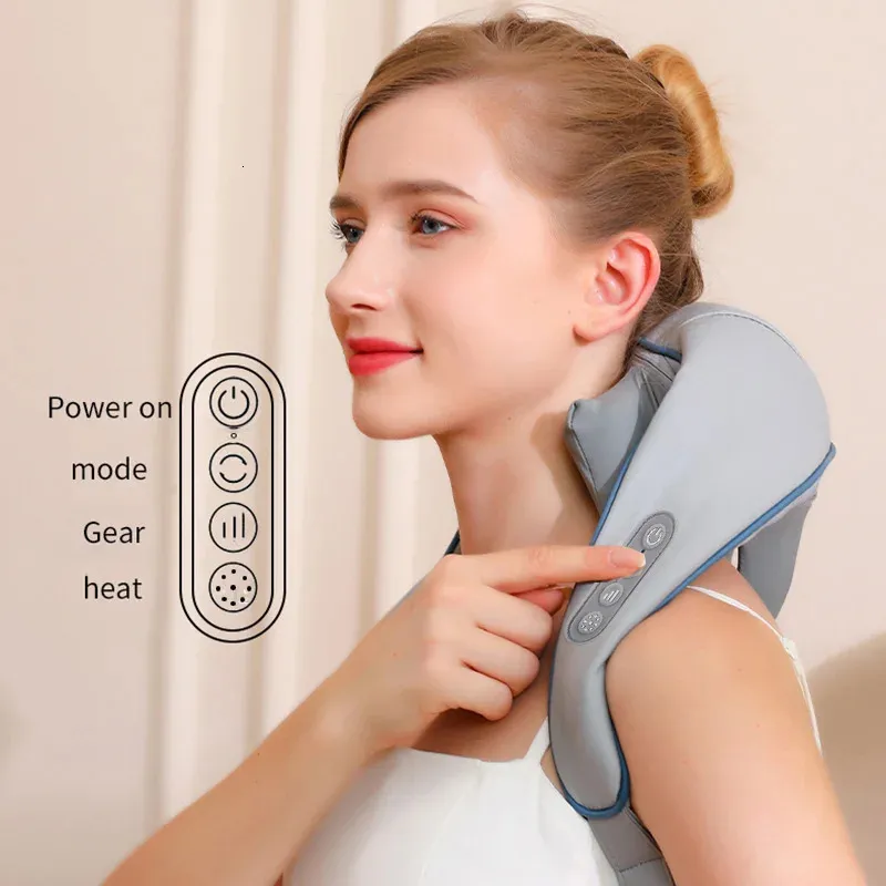 Masajeador De Cuello Inalámbrico Con Almohada De Amasado 3D Terapia De Calor  Para El Hombro, Relajación Muscular Cervical Posterior De 37,21 € | DHgate
