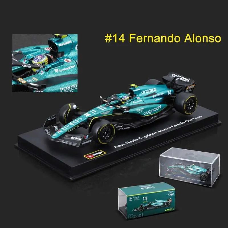 1:43 Scale Aston Martin AMR23 F1 Car Model - Fernando Alonso #14, Zinc Alloy Die Cast - View #7