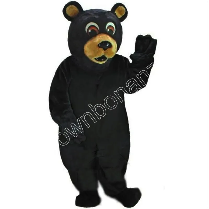 Adult Black Bear Mascot Costume Unisex Cotton Broadcloth Full Sleeve ...