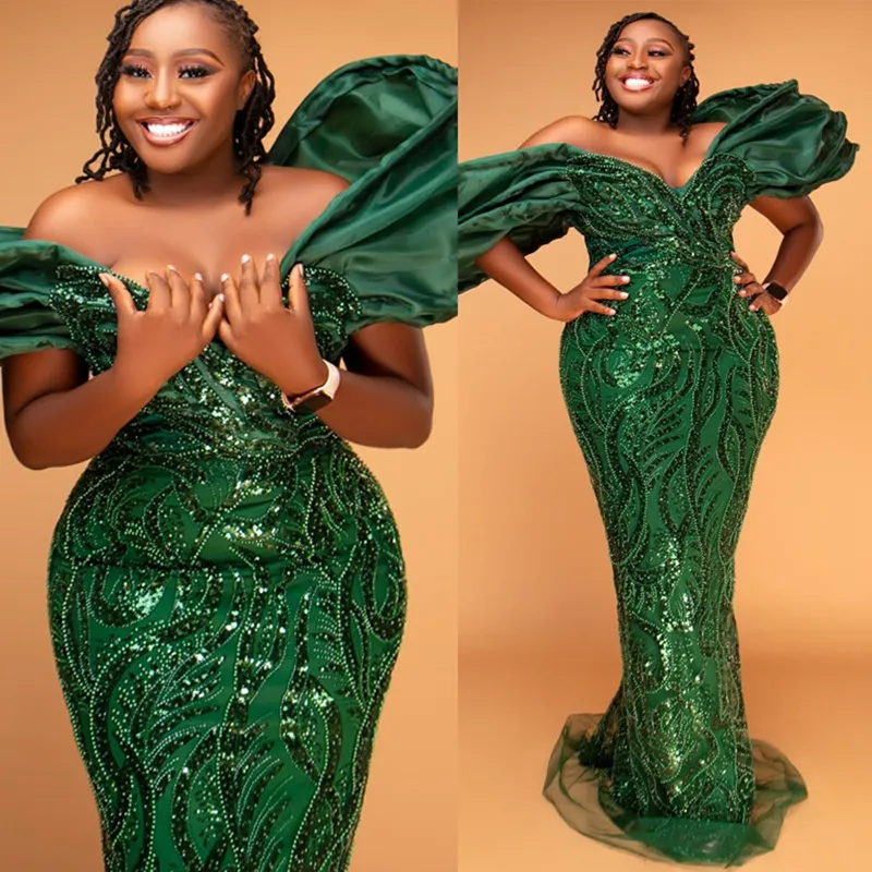 One Shoulder Jersey Mermaid Dresses Dark Green Plus Size