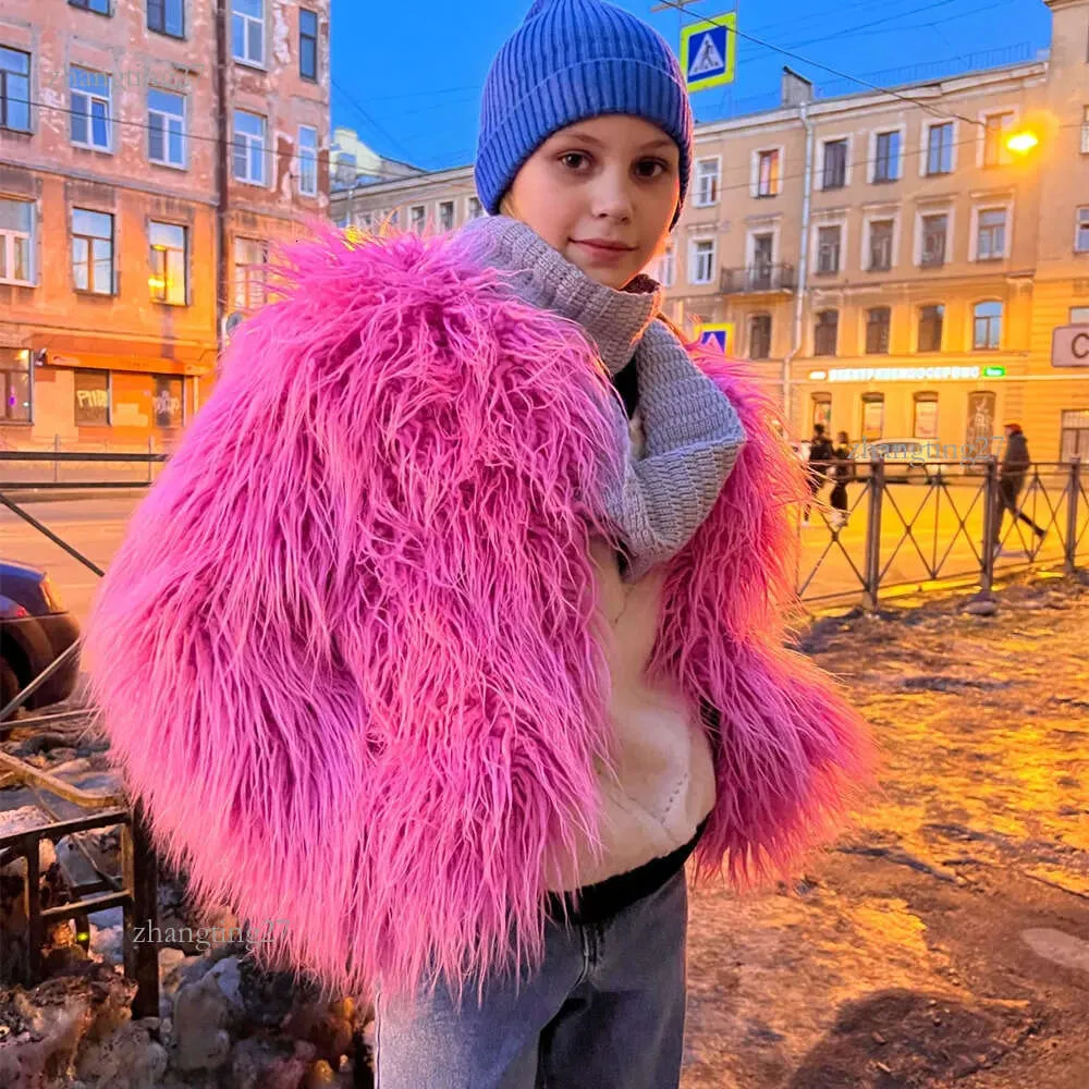 HOT Womens Jacket Pink Faux Fur Coats Faux Fur Coat Womens