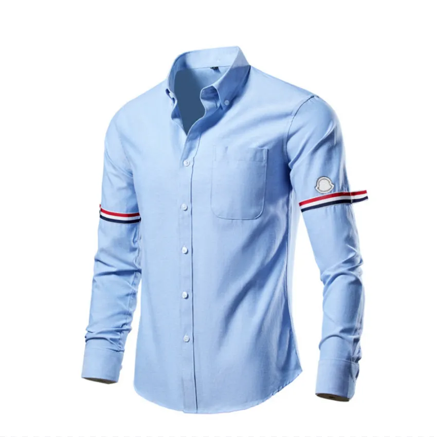 Diseñador Camisa De Vestir De Algodón Informal Para Hombres, Manga