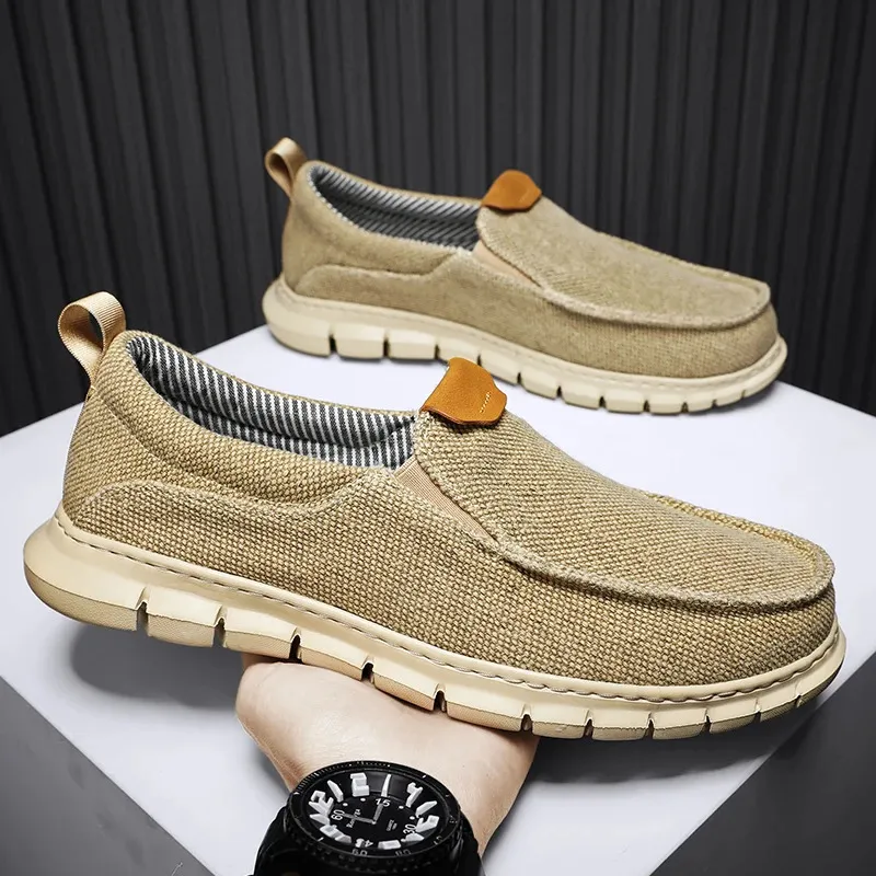 ソープのみ Bulk Soothing Canvas Mens Loafers Breathable Lightweight Slip On