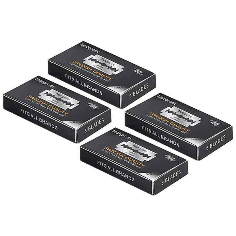of double edge stainless steel safety razor blades 1.7 × 0.9 in 4.3 × 2 ...