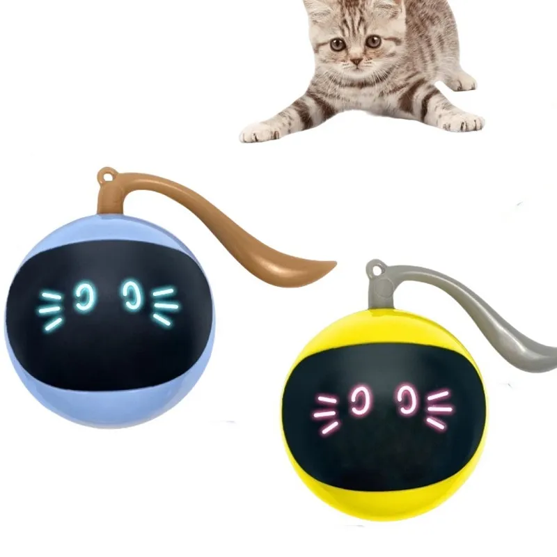 Rechargeable Electric Cat Toy Plastic Automatic Interactive Ball for ...