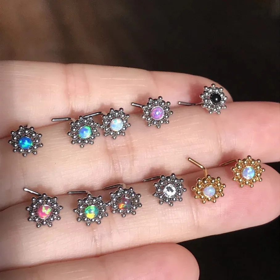 Stainless Steel Fake Nose Ring Hoop Nose Stud Rings Body Piercing Ear Jewelry Un - Foto 9