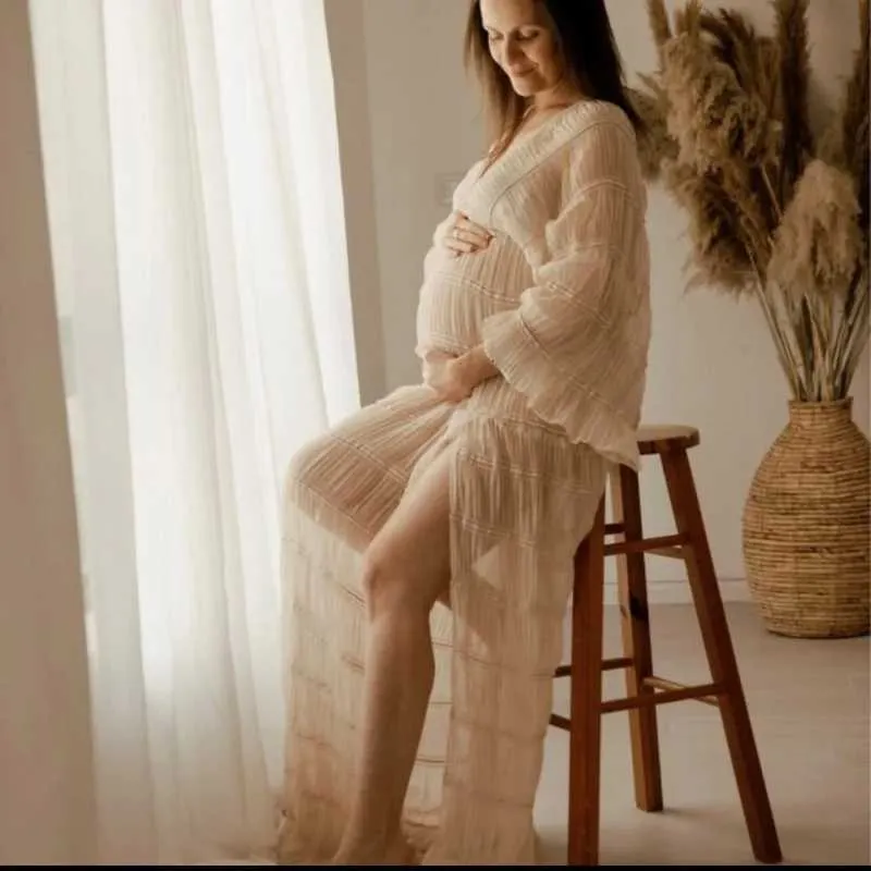 beige maternity dress for baby shower Momyknows Khaki Ruched Off Shoulder Belly Friendly Baby Shower Club Party Tube Bodycon Maternity Midi Dress Khaki / L main image 1