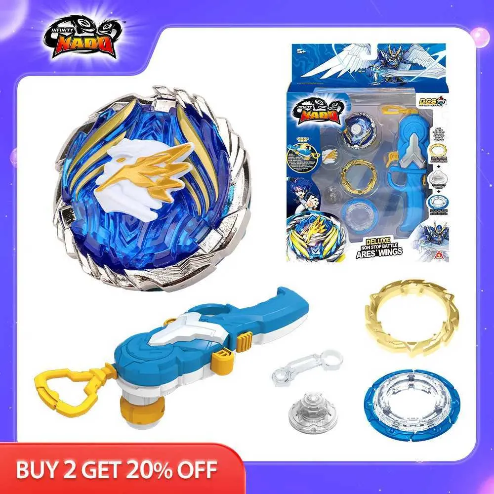 Infinity Nado Arena De Batalla Con 2 Trompos Metálicos Y Lanzadores Magnéticos – Regalo Para Niños +5 Años, Ares's Wings Vs Fiery Dragon, Juego De Habilidad Y Estrategia