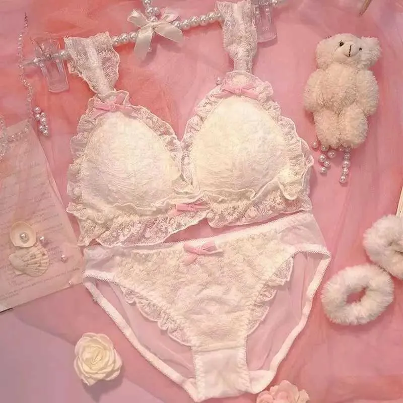 BraXJ241212 Lace Lingerie Set Soft Wireless Bra For Small Chest Cute  Japanese Style Comfortable Pure Desire Design From Tomato_lele, $4.08 |  DHgate.Com