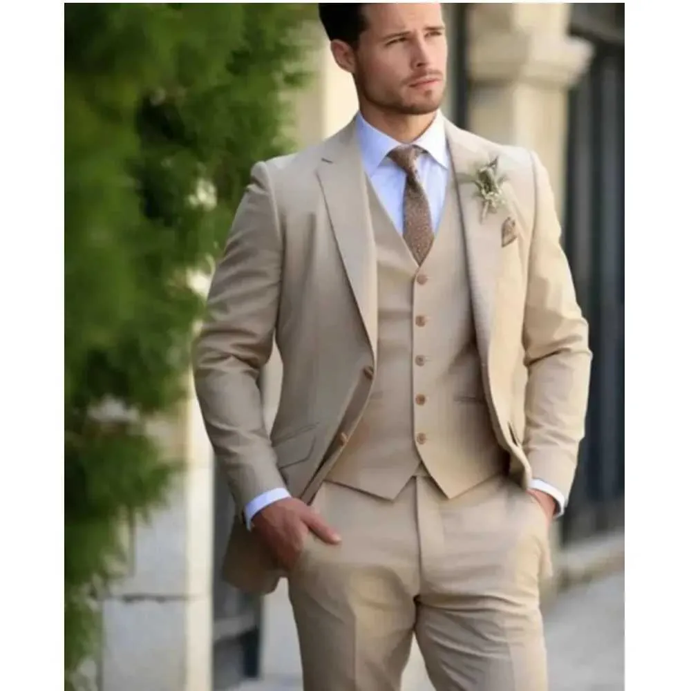 Champagne Suits For Men Tailcoat Set Formal Wedding Suit, Custom