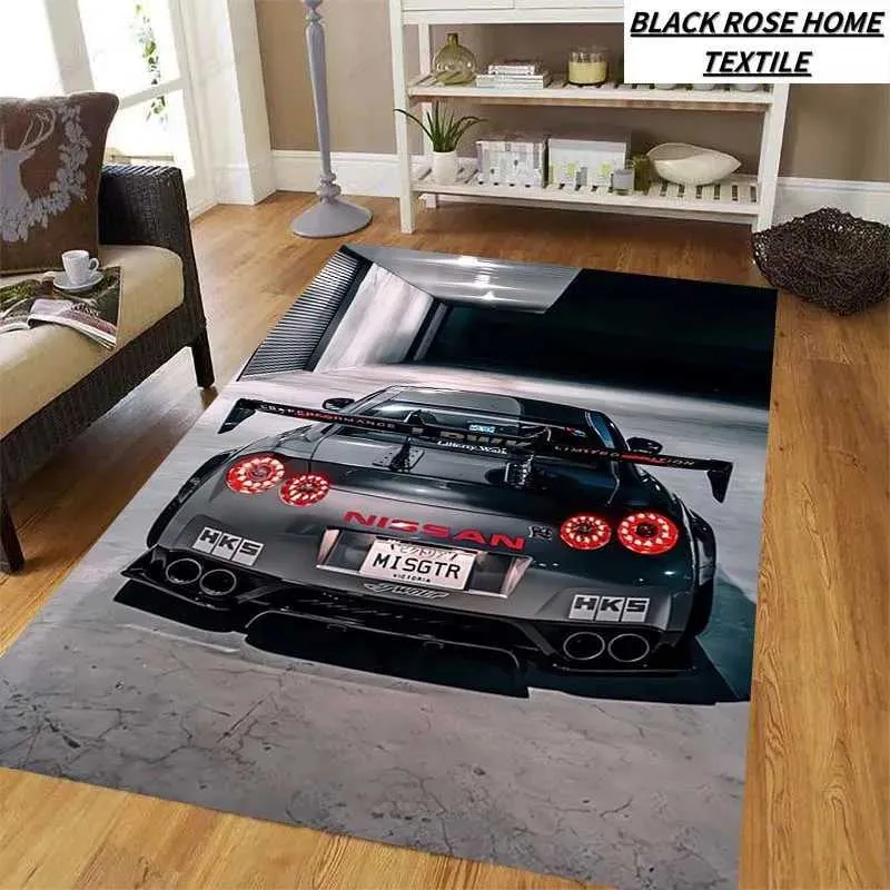 Nissan Gt R Rug Fashion Art Print G-GTR Racing Carpet Family Living Room Kitchen Dining ...