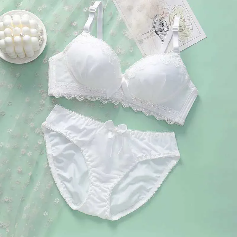 Elegant Floral Embroidery Lace Lingerie Set: Push-Up Bra and Underwear ...