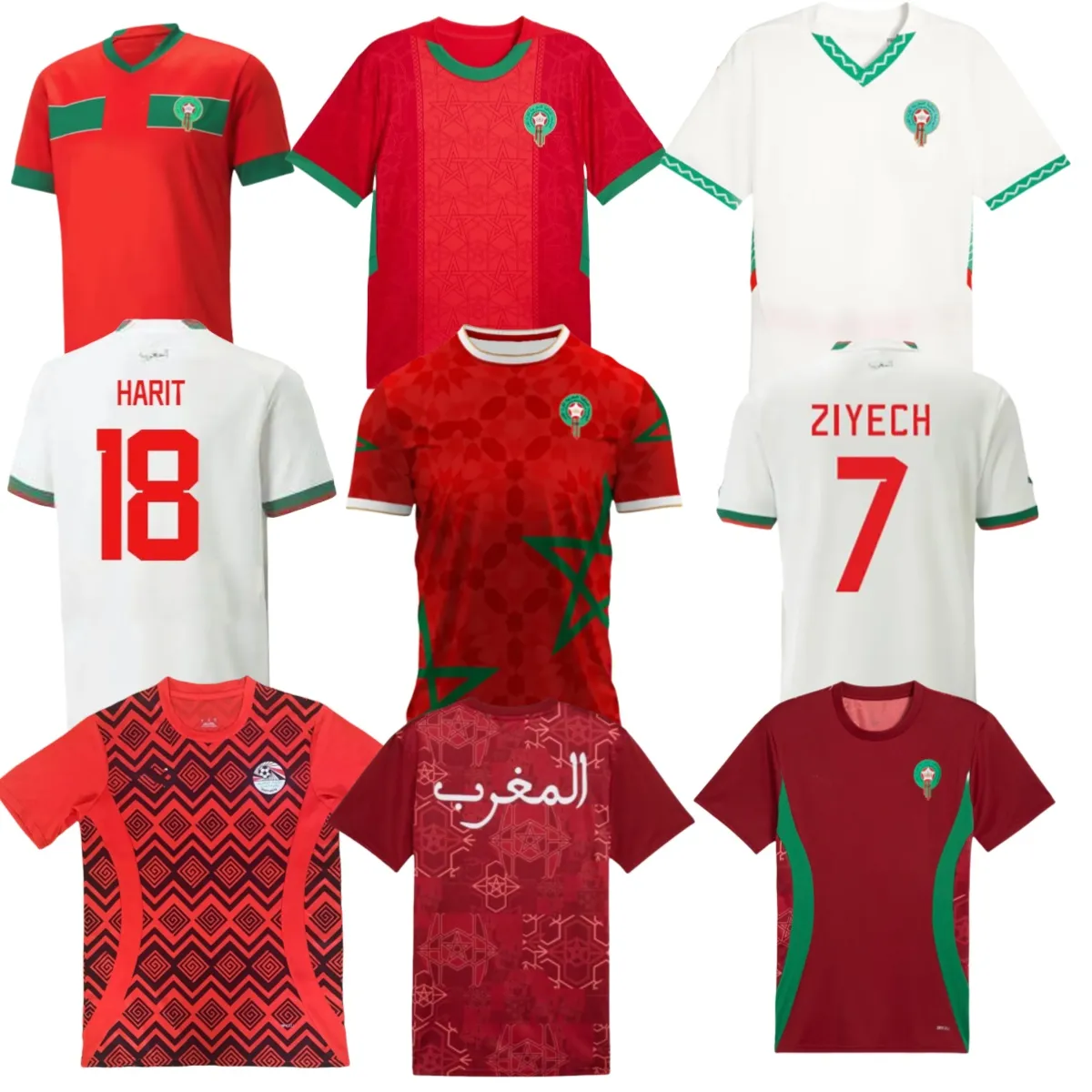 Save Big on Bulk Morocco Jersey 2025 Morocco Football Jersey 2024 Training  Shirt Hakimi, Saiss, Ziyech, En Nesyri Home Away Breathable Performance 
