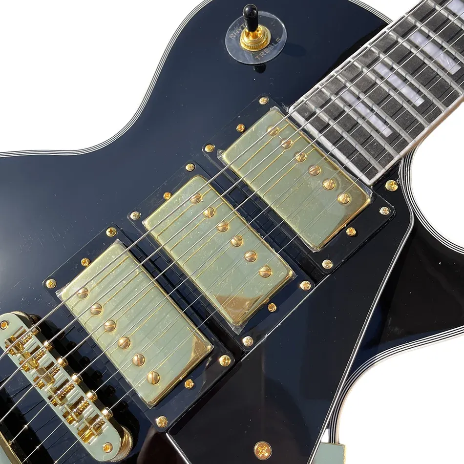 Premium Chinese Black Matte Black Electric Guitar With Three