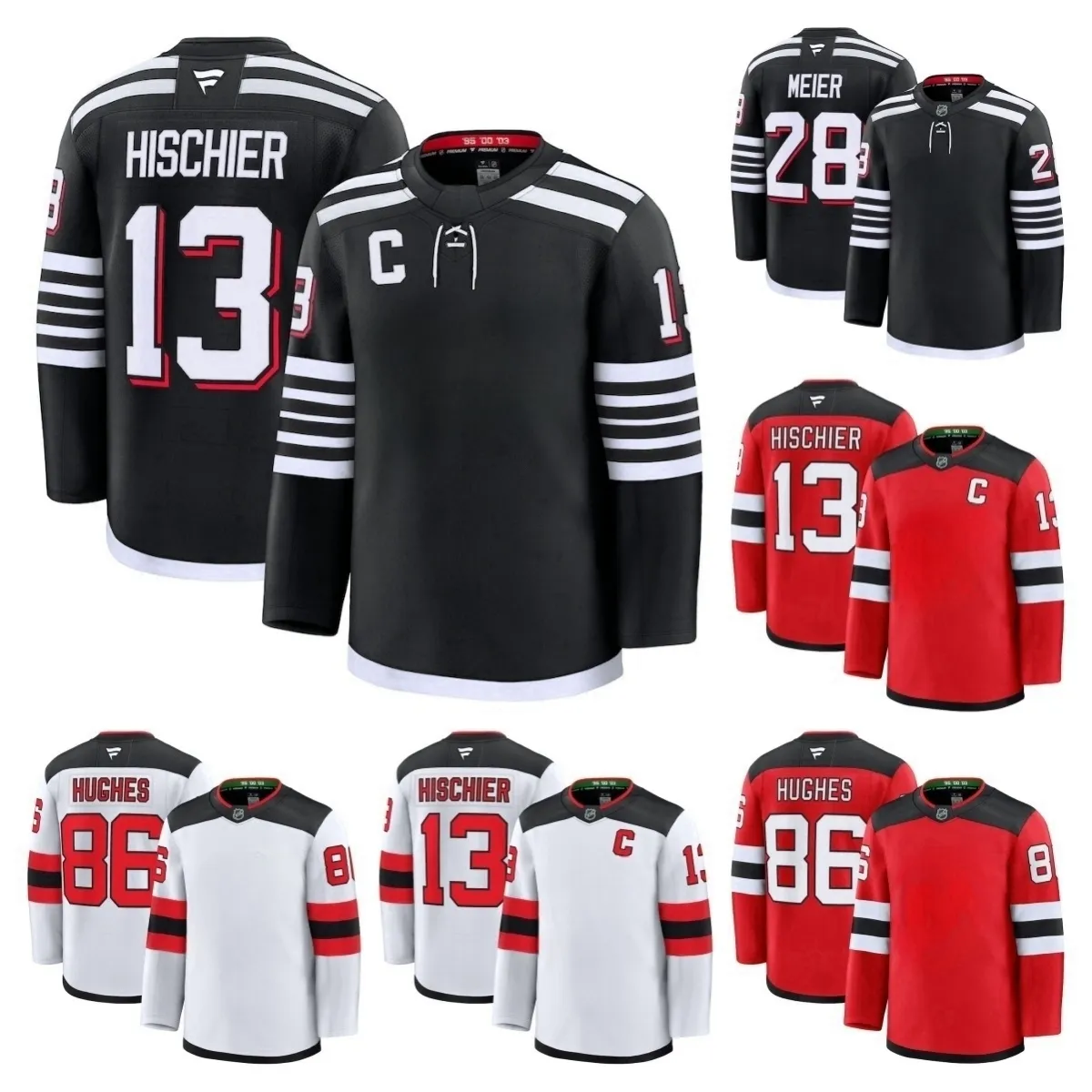 New Jersey Devils NHL Fanatics Authentic Player Jerseys: Bratt, Kovacevic,  Hughes (Luke Jack), Palat, Dillon, Siegenthaler, Bastian, Lazar